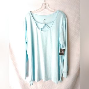 NEW Pro Player Women's Lightweight Athletic Top Pale Blue Size 2X Chest 44"